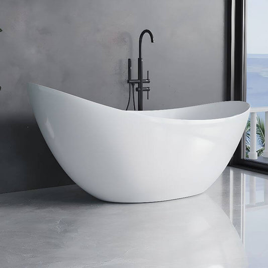 Casual White Plexiglass Bathtub Front View