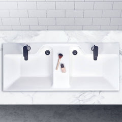 White rectangular ceramic sink