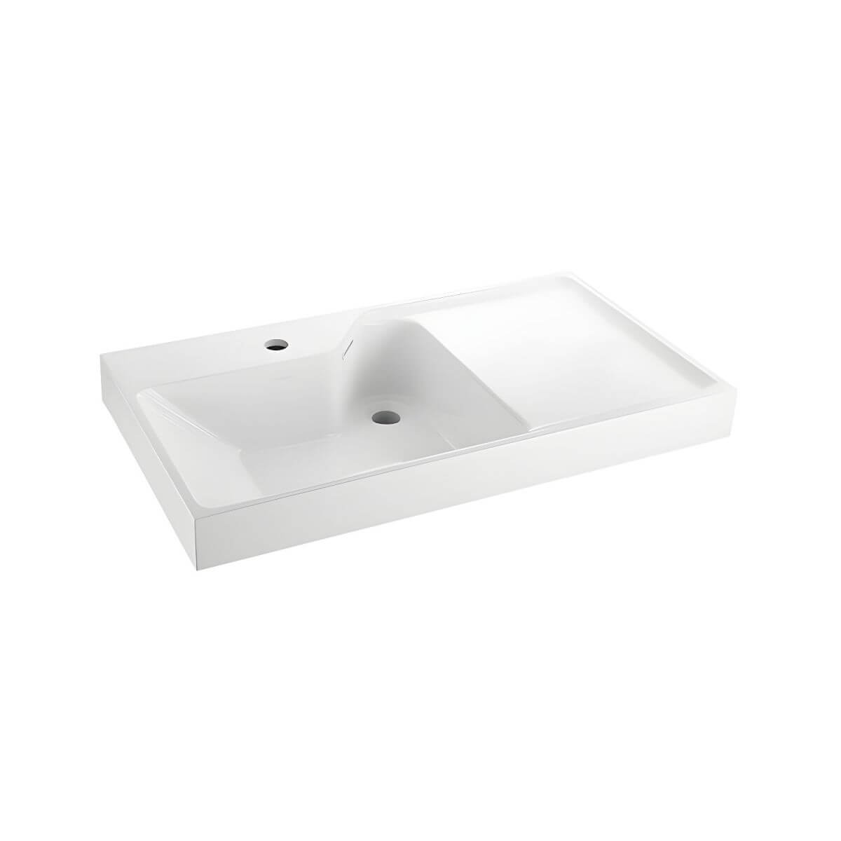 Contemporary bathroom sink with sleek finish