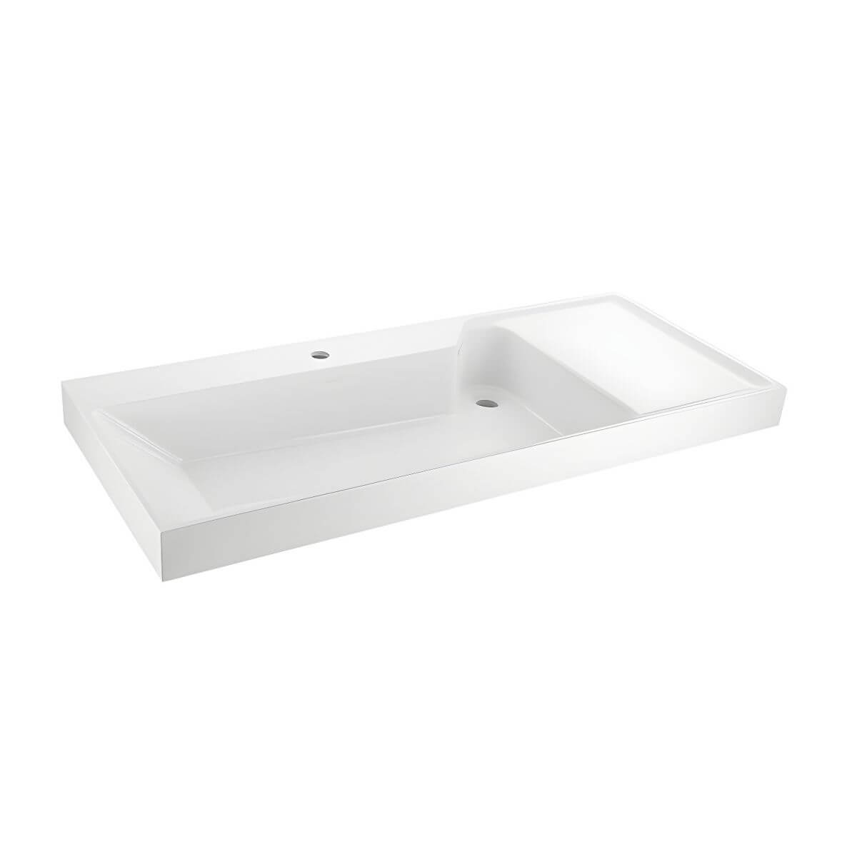 White rectangular ceramic sink