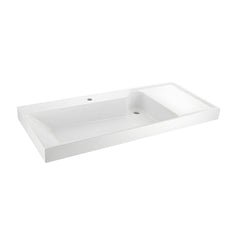 White rectangular ceramic sink