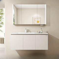 Wall-mounted chalk base vanity cabinet