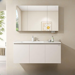 Elegant white ceramic bathroom vanity