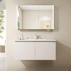 Wall-mounted chalk base vanity cabinet