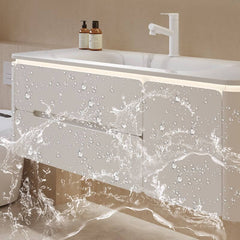 Sleek wooden base bathroom vanity