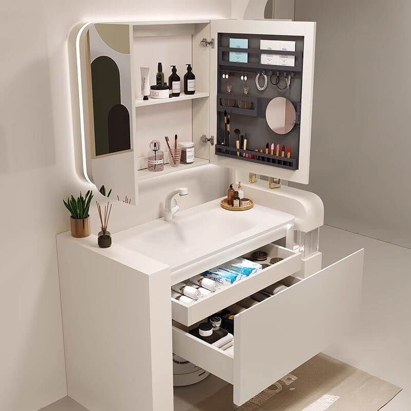 Ceramic sink on Chalk Bathroom Vanity