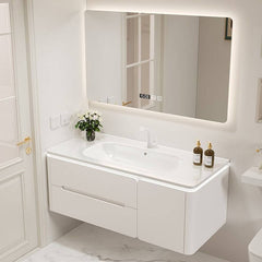 Chalk Bathroom Vanity with Ceramic Countertop