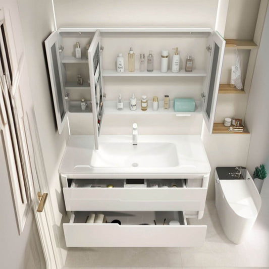 Chalk Bathroom Vanity with two drawers and three doors