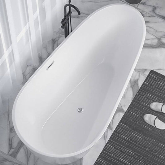 Chalk Modern Freestanding Bathtub from the side view