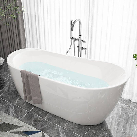 Freestanding oblong bathtub design