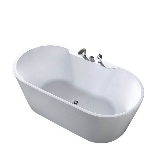 Chalk Oval Freestanding Bathtub with Handle