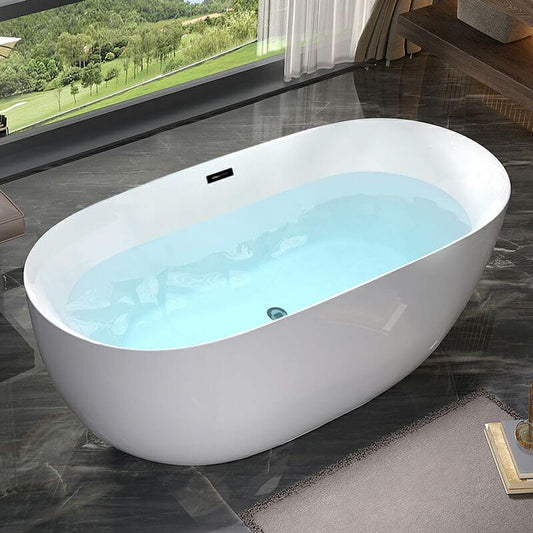 Acrylic freestanding bathtub with roll top