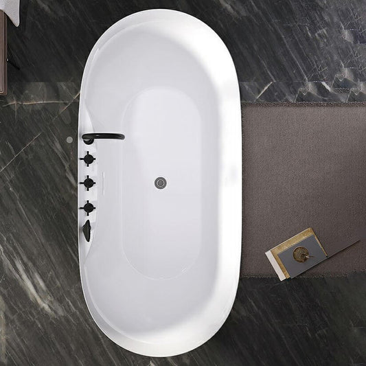 Modern white acrylic soaking tub