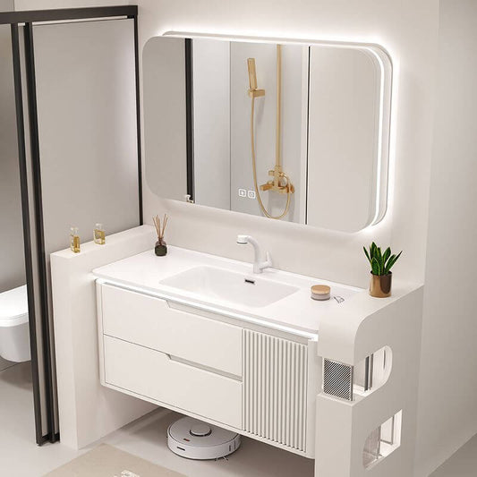 Chalk Watertight Bathroom Vanity with Shelf