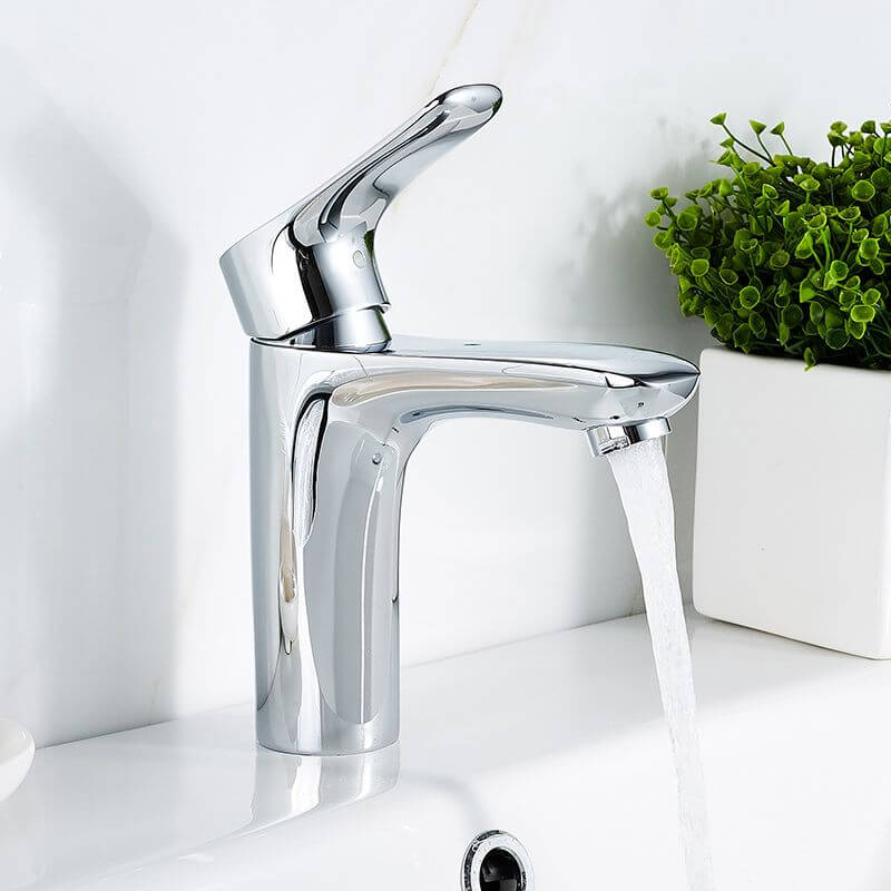 Vessel sink faucet with minimalist design