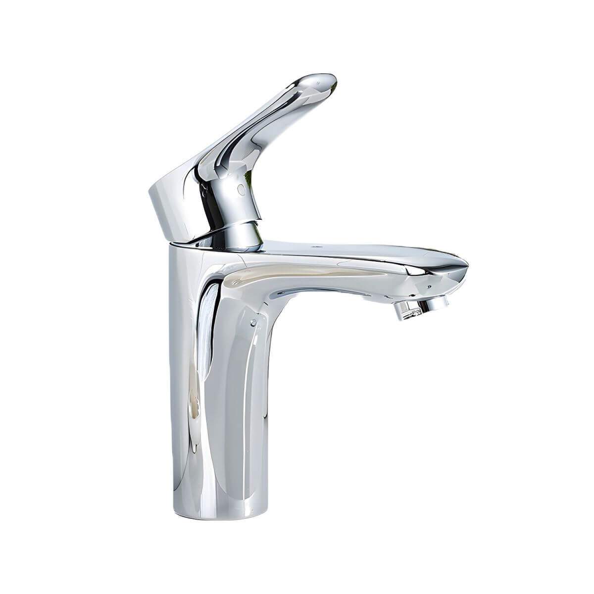 Elegant chrome finish of sink faucet