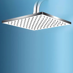 Elegant silver shower head in bathroom setting