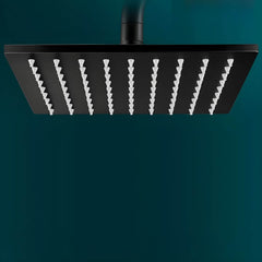 Square design shower head in sleek black finish