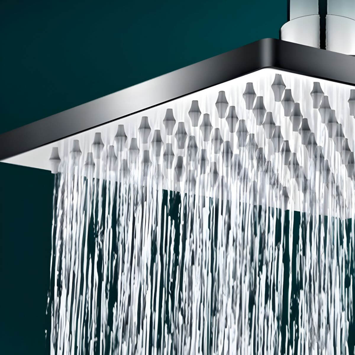 Durable metal shower head in an elegant bathroom setting