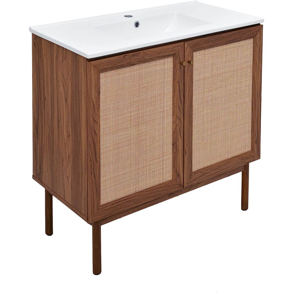 35-inch Cocoa Bathroom Vanity with Ceramic Countertop