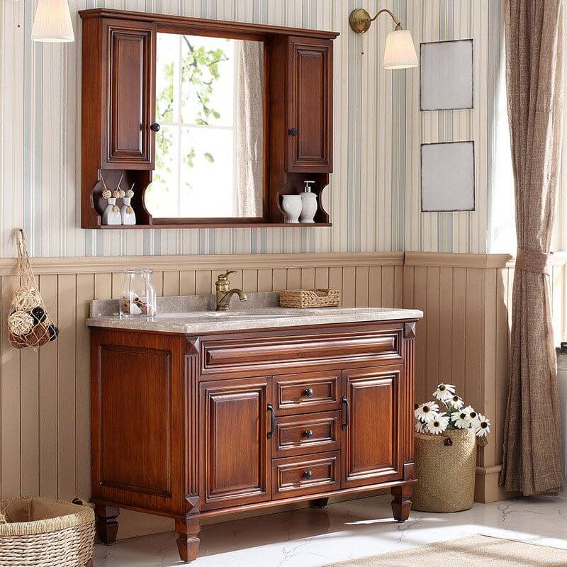 Cocoa Bathroom Vanity with Sintered Stone Countertop