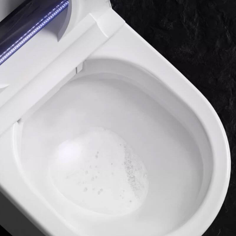 Compact floor mount bidet with heated seat