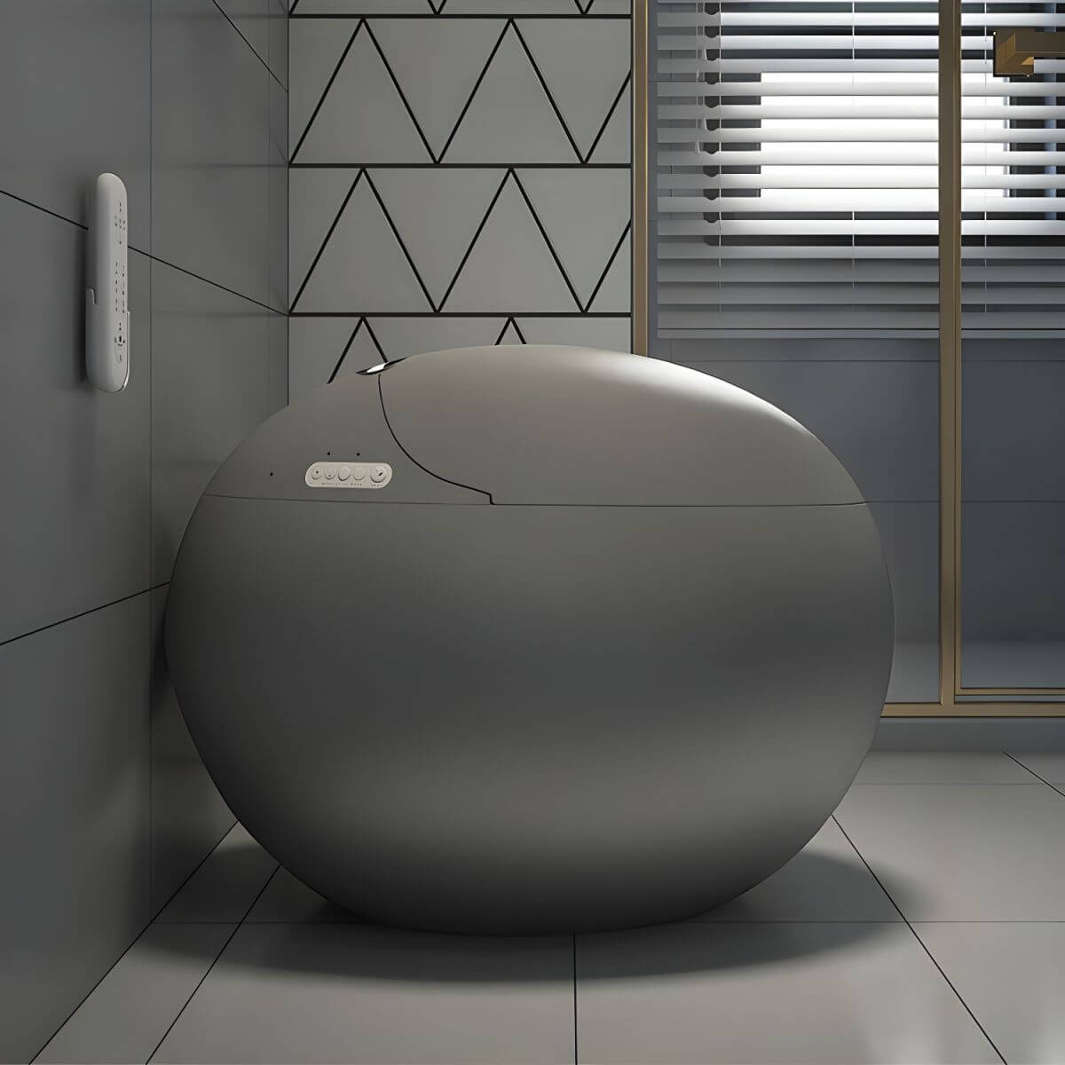 compact round floor-mount bidet