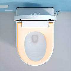 Compact White Elongated Bidet with Dryer View 1