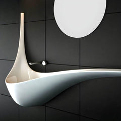 Contemporary artificial stone bathroom sink