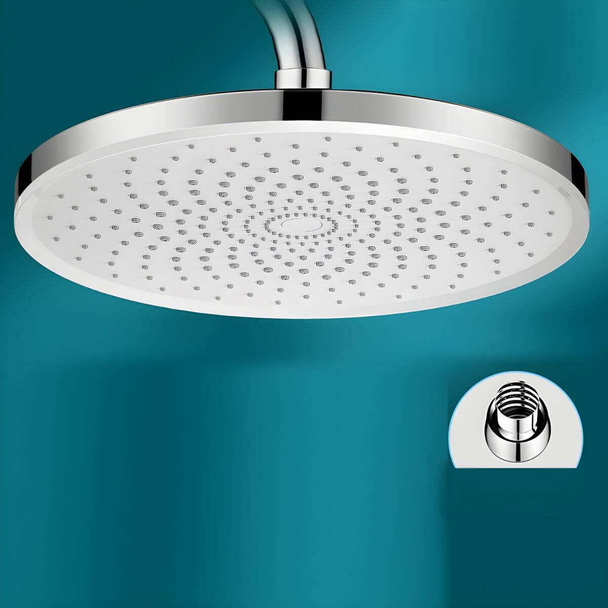 Stylish black metal shower head