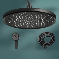 Fixed round shower head on ceiling