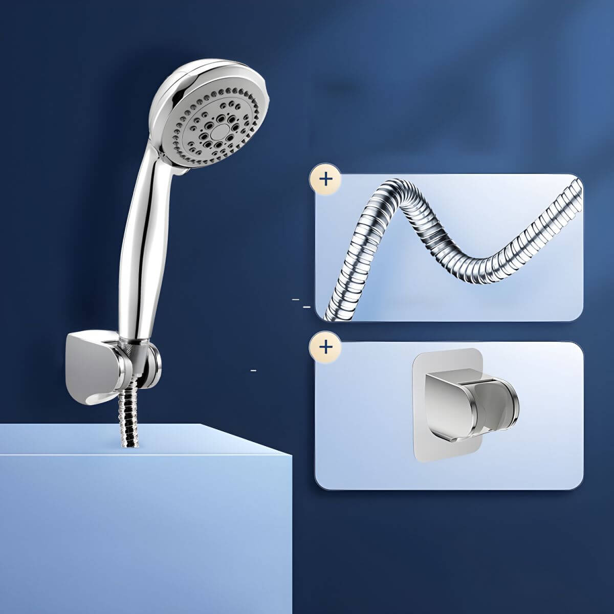 Handheld shower head in silver