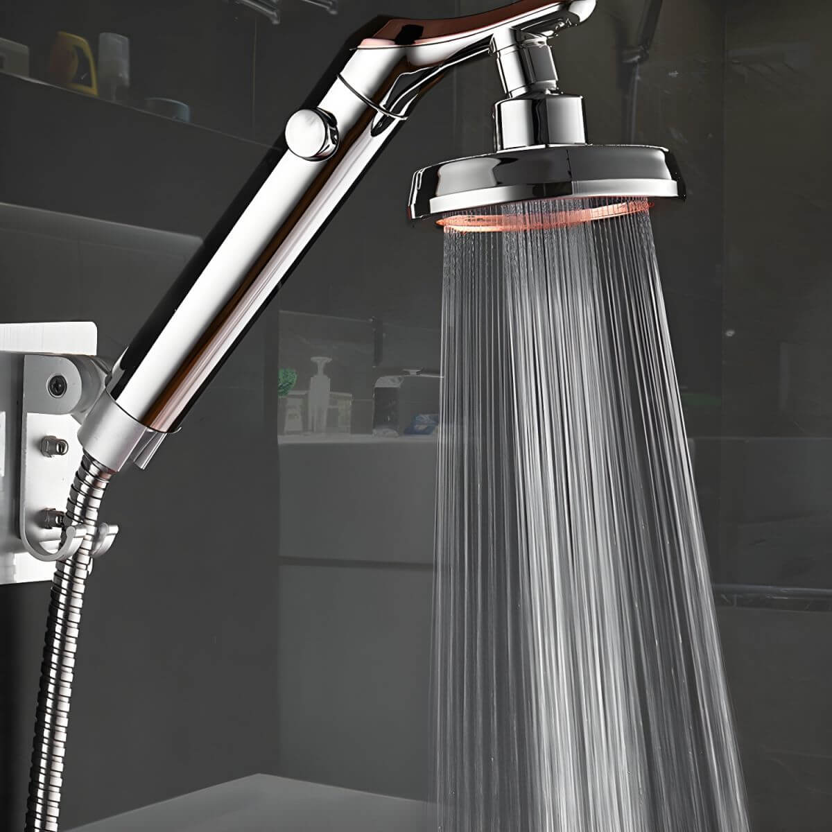 Contemporary handheld shower head with three settings