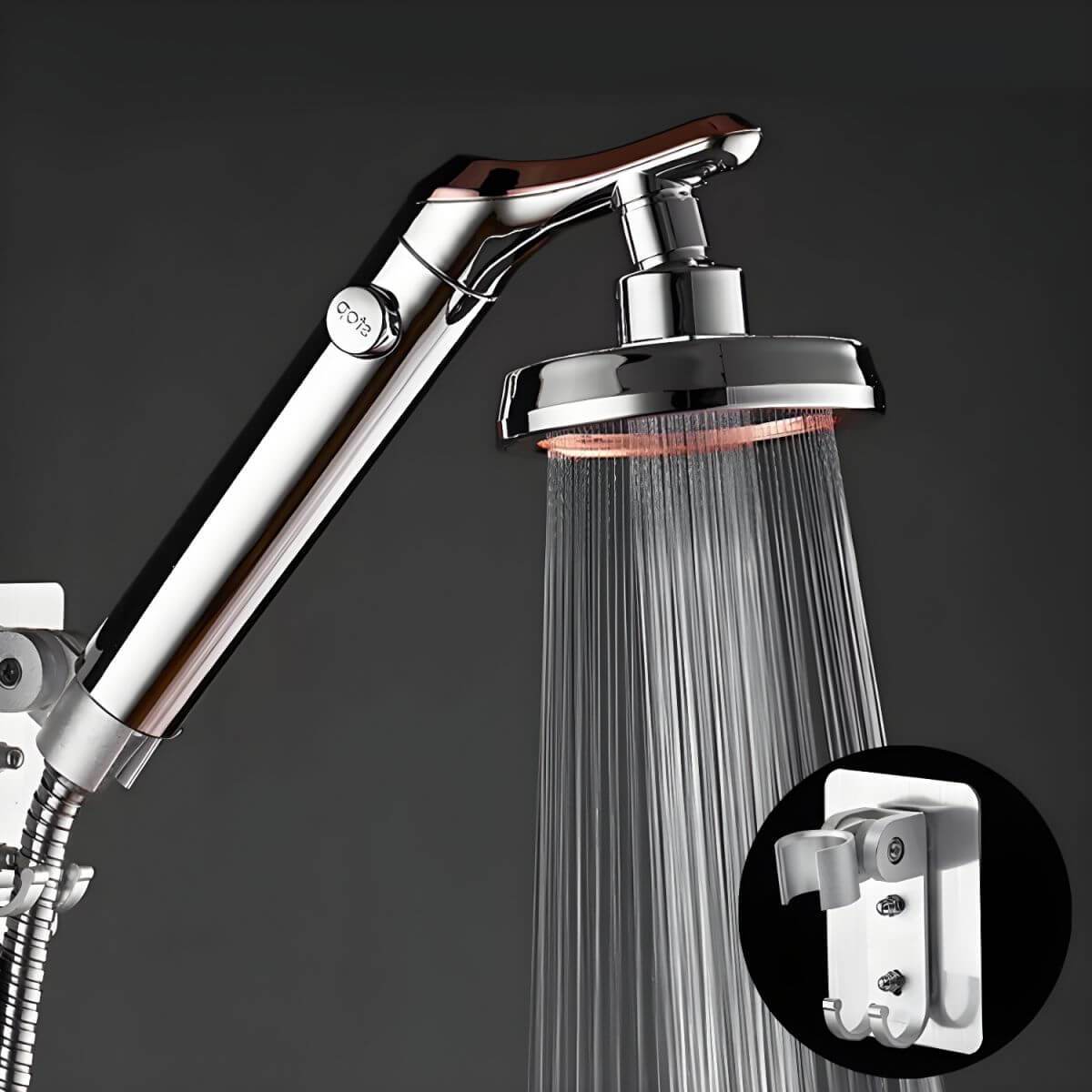 Contemporary handheld shower head with three settings