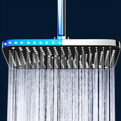 Modern metal shower head rectangle shape black finish