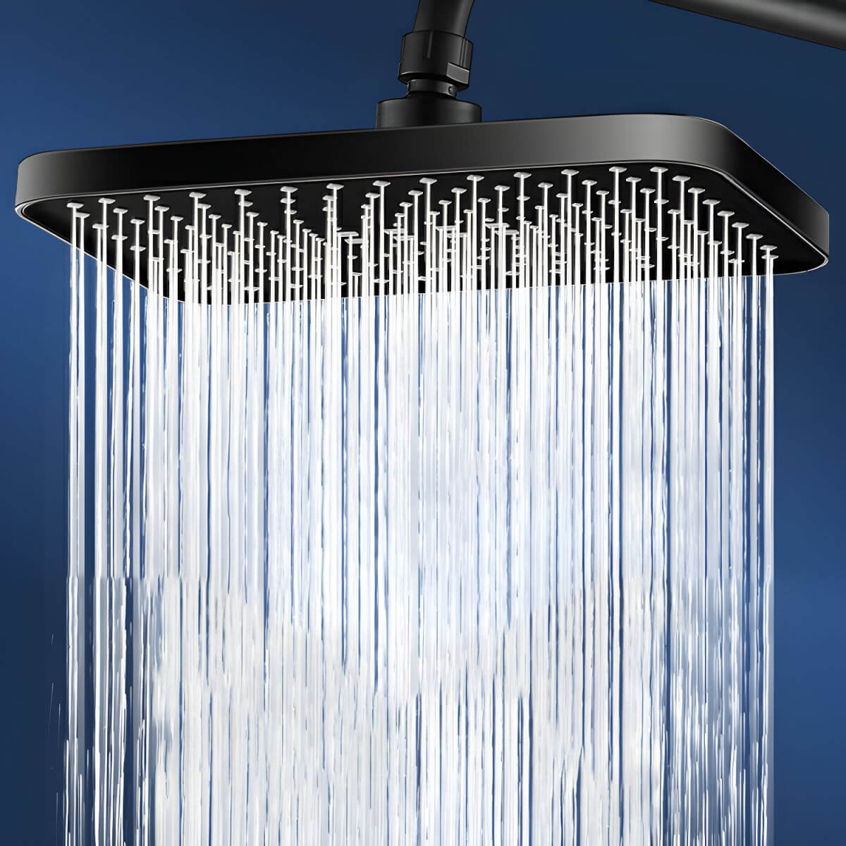 Contemporary Rain Fall Shower Head in Black Finish