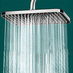 Contemporary rectangular shower head in silver finish