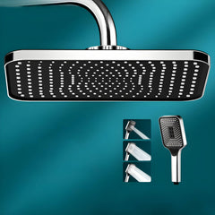 Sleek black shower head combo installation