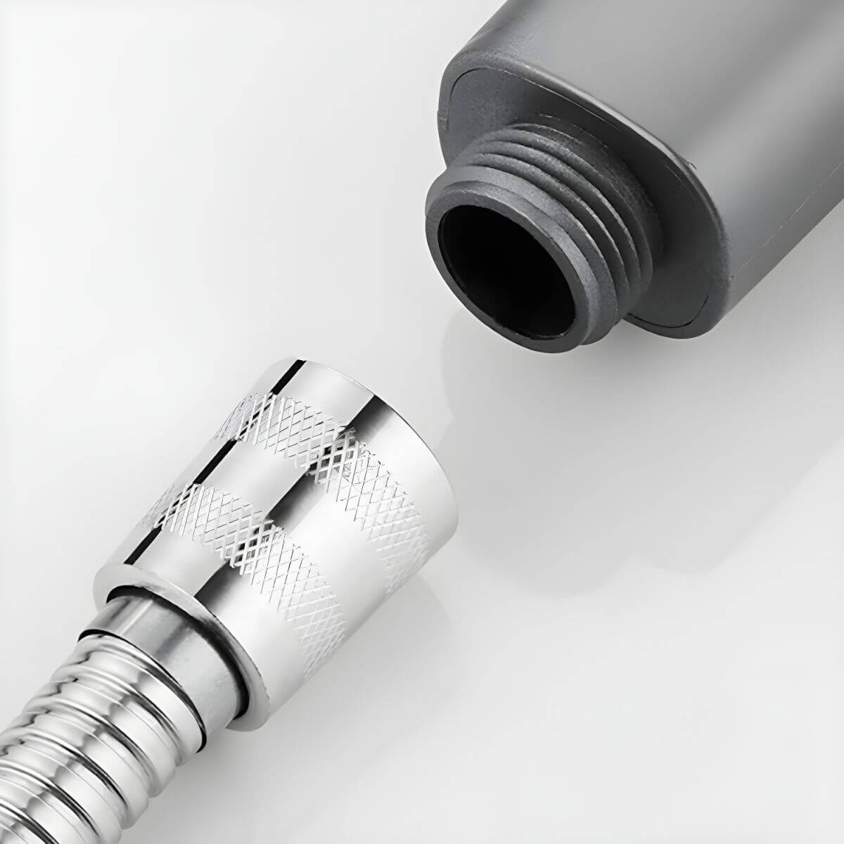 Close-up of adjustable handheld shower head