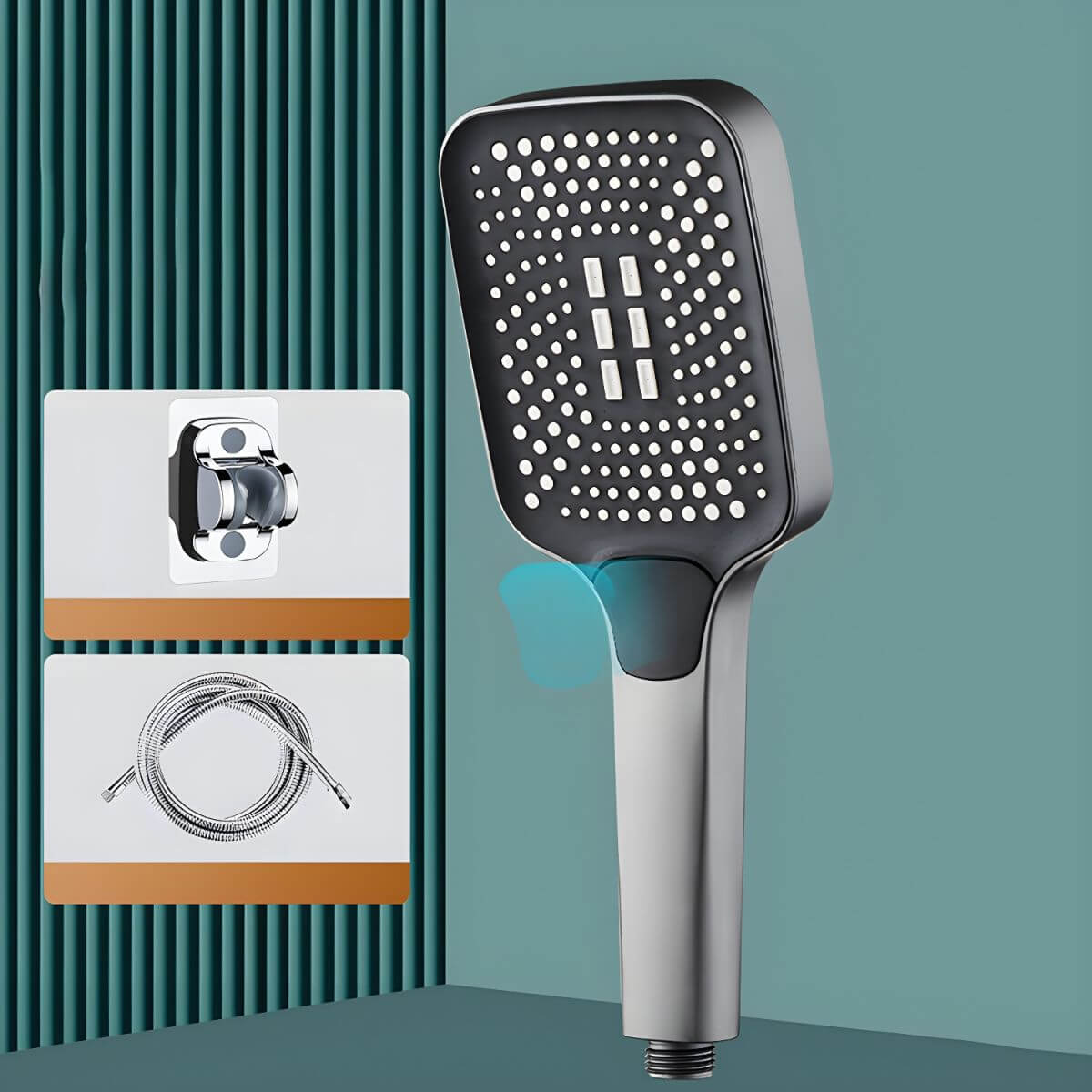 Handheld shower head in elegant black finish