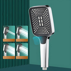 Stylish shower head in bathroom setting