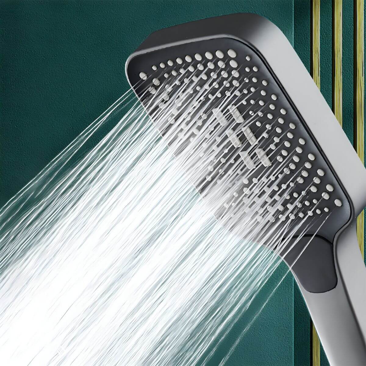 Contemporary rectangle handheld shower head in silver