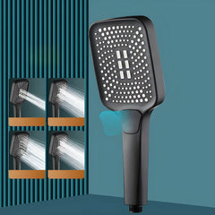 Close-up of adjustable handheld shower head