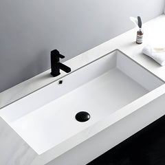 Contemporary rectangular porcelain sink