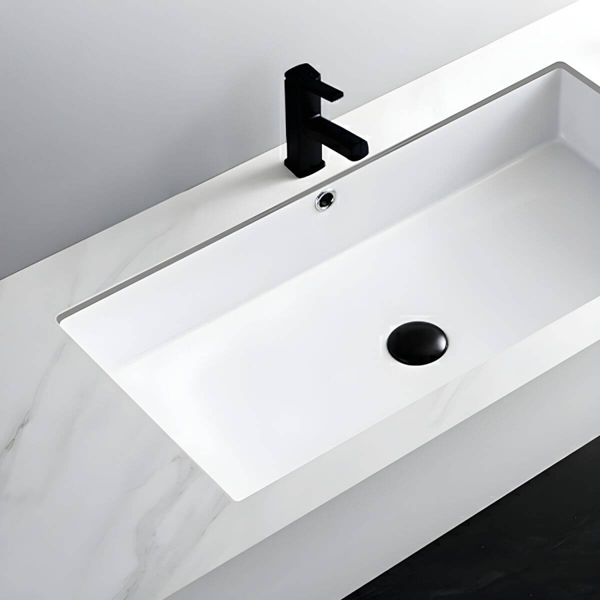 Undermount bathroom sink in white