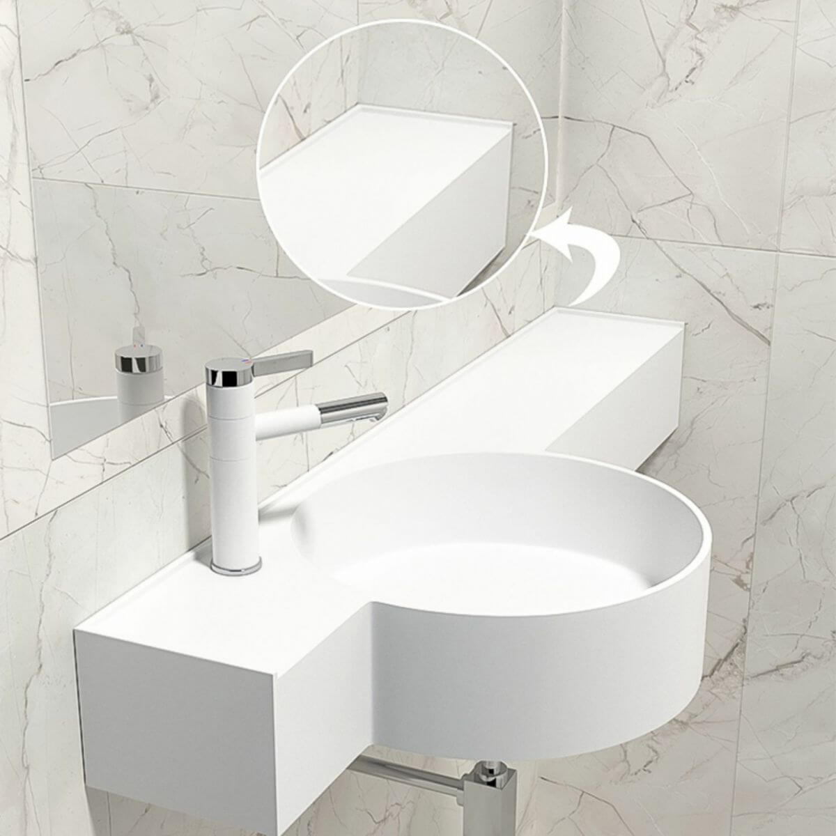 Space-saving wall mount sink for small bathrooms