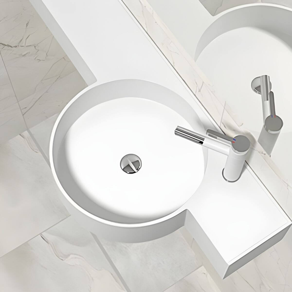 Modern artificial stone bathroom sink with sleek design