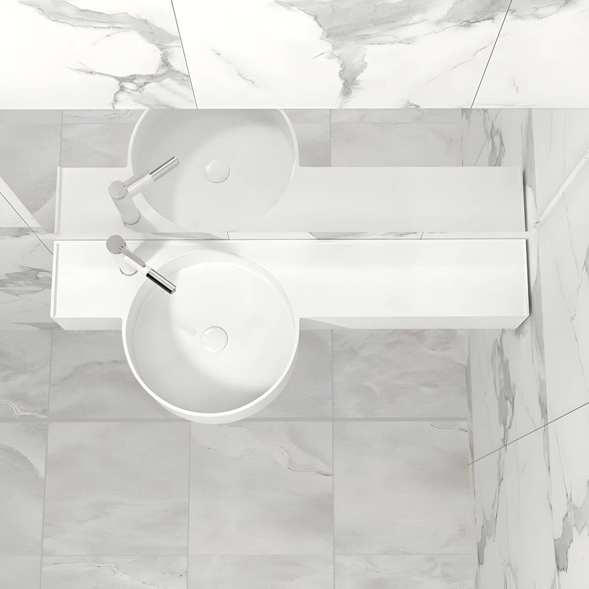 High-quality resin bathroom sink with wall installation