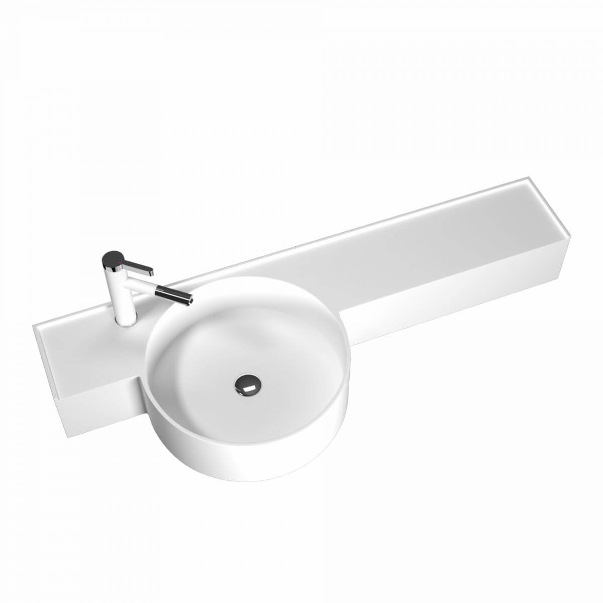 Matte white contemporary bathroom sink variant