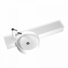 Matte white contemporary bathroom sink variant